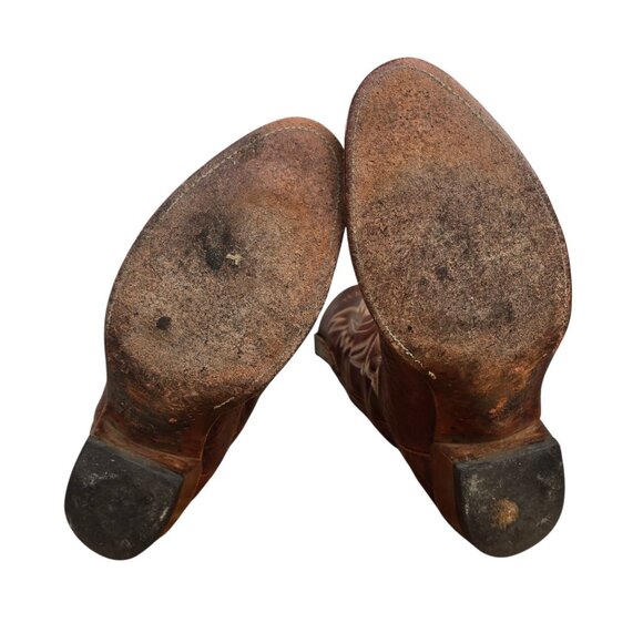 Lucchese 2000 Cowboy Boots Brown Leather Mens 9.5 D Western Wear Rodeo Country - Picture 15 of 16